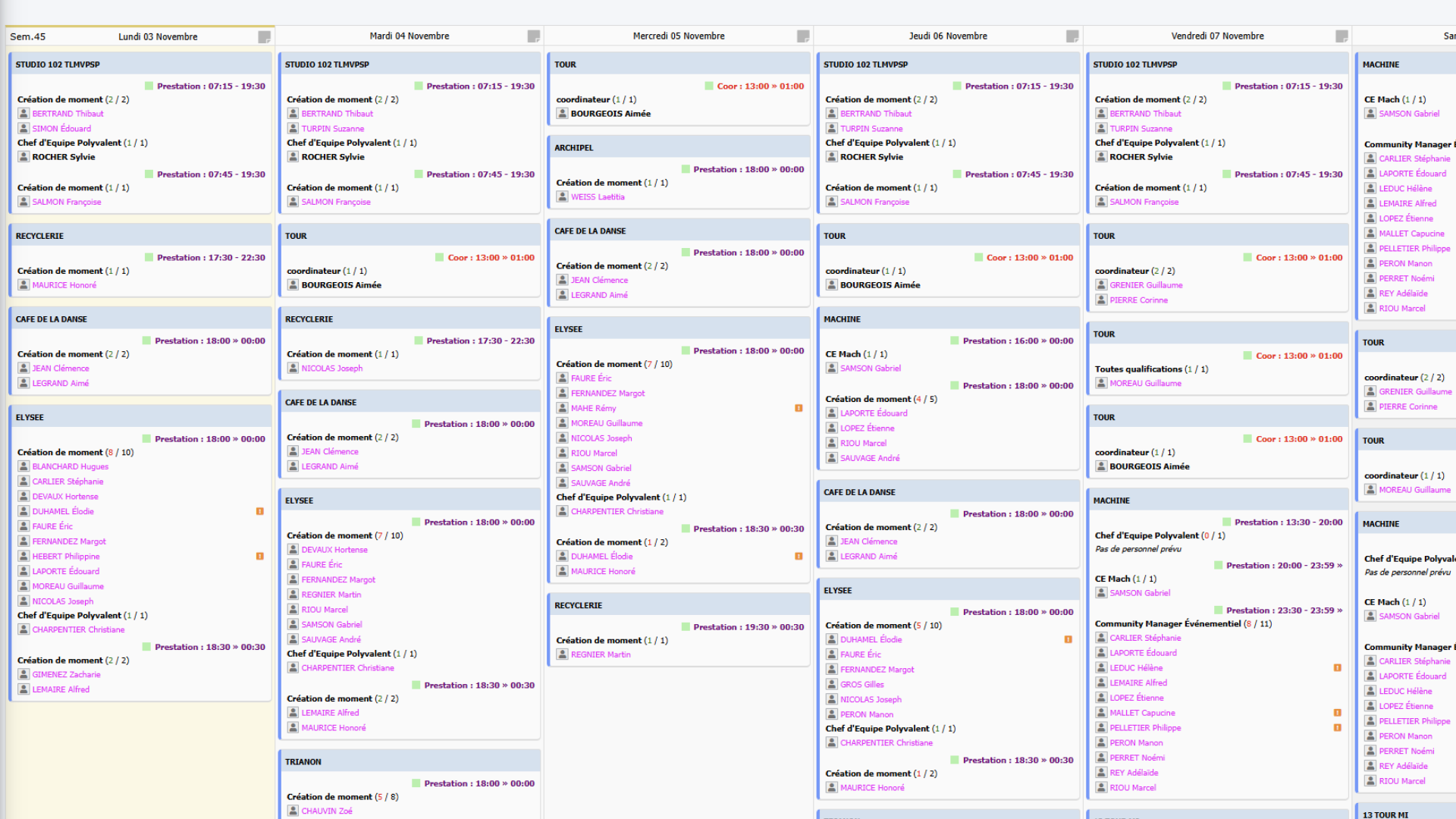 Plannings