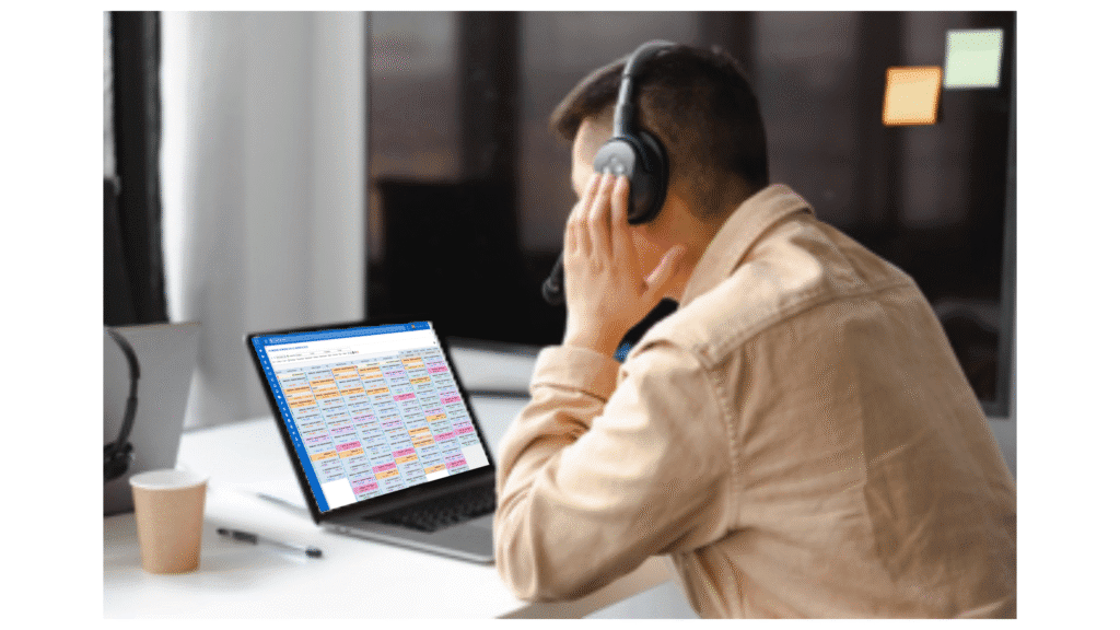 Personne en formation sur le logiciel EventSoft